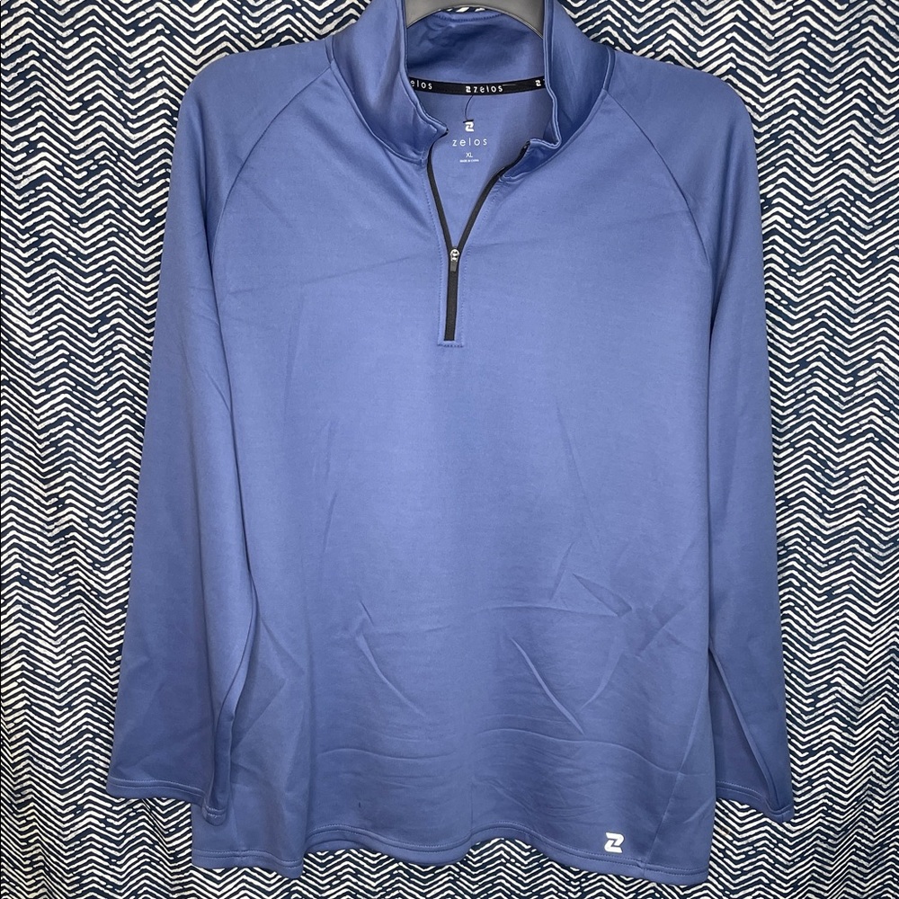 ZELOS Blue Quarter-Zip Top